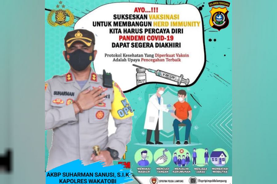 Tindak Lanjut Instruksi Kapolri, Polres Wakatobi Gelar Vaksinasi Serentak Untuk Seluruh Indonesia